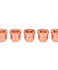 Bronze colored copper nozzles from the Awesome 5 Piece Plasma Nozzle Kit With Electrode Tips Compatible With Most Cutting Machines For Tough Jobs And Reliable High Temp Performance.