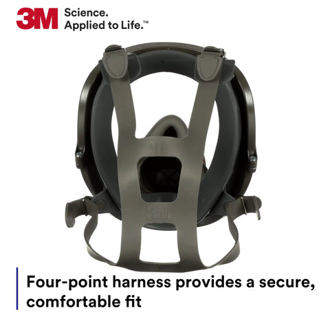 Full Facepiece Reusable Respirator 6800 With NIOSH Approval Large Lens ANSI High Impact Eye Protection Silicone Face Seal Four Point Harness All Day Comfy Fit For Painting Dust Chemicals And More