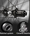 Edge 45mm Gravel Carbon Wheelset With Ceramic Bearings Ultralight 1439 Grams Road Disc Brake, hub detail