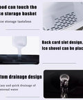Quiet Countertop Nugget Ice Machine Packs Self Cleaning Tech And Instant Chill Power To Drop Snack Sized Pebble Ice showing ice storage basket and drainage design.