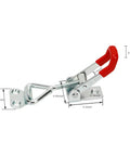 30 Pack Adjustable Toggle Latch Clamps Set, Heavy Duty Quick Release Hand Tools, Each Clamp Holds Up To 360 Lbs, side view dimensions
