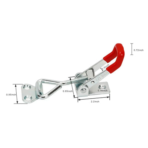 30 Pack Adjustable Toggle Latch Clamps Set, Heavy Duty Quick Release Hand Tools, Each Clamp Holds Up To 360 Lbs, side view dimensions