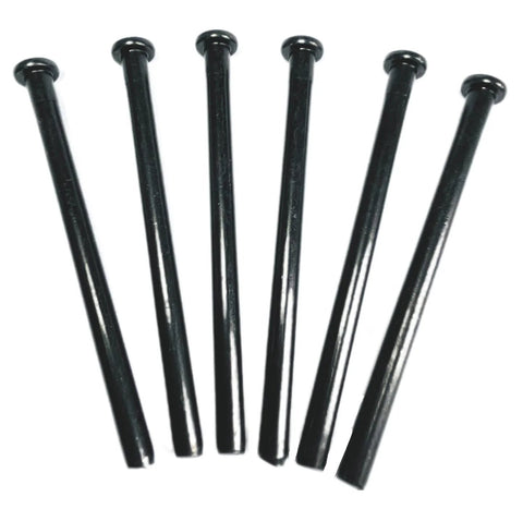 Six Pack 4 Inch Interior Door Hinge Pins For Replacement Doors With Oil Rubbed Bronze Finish And Black Color Option Includes Screws Easy Install Durable Steel Pins For Smooth Quiet Door Closing By ZDingTech shown in black finish.