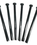 Top Shelf 3.5 Inch Interior Door Hinge Pins Slick Black Oil Rubbed Bronze Replacement Screws Six Pack displayed from above