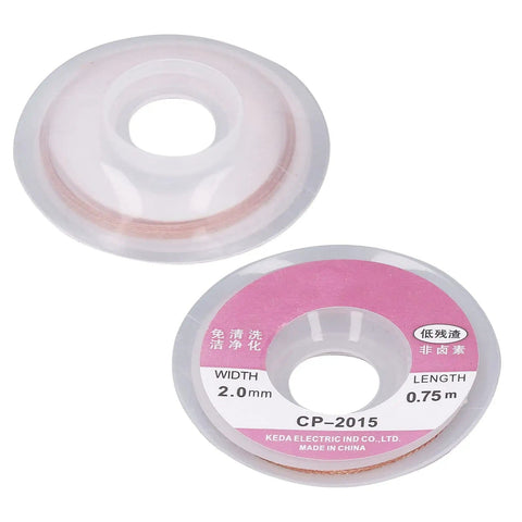 Desoldering Solder Wick Copper Braid For Tin Absorption And Removal On PCB Boards, red copper desoldering rope in plastic reel packaging