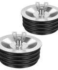 2 Pack 4 Inch Sewer Cleanout Cap Cover For Most Pipe Ends In Sinks And Pools Mechanical Steel Expansion Plug With Durable Rubber Gasket Floor Drain Cap For PVC Pipes End Cap For Sewer Cleanouts