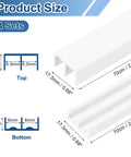 Dimensions of the 4-Piece Plastic Sliding Door Track Set For 1/4 Inch Panels, 2.3 Ft Long, White Upper And Lower Rails