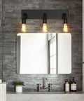Industrial Farmhouse Vanity Light With Three Lights Water Pipe Wall Sconce for powder room, bedroom, dressing room, and entryway.