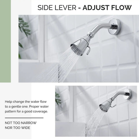 High Flow Shower Head With Brass Swivel Joint And Adjustable Sprayer Chrome Finish G One Half Inch Thread Easy Install Durable Brass Construction Great Water Pressure Modern Bathroom Upgrade