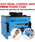 Peresq Rb-25 Portable Electric Hydraulic Rebar Bender 1700W Machine with foot pedal control and power core for efficiency.
