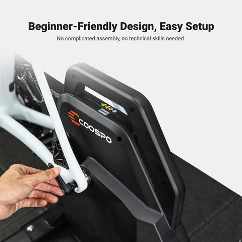 Direct Drive Indoor Bike Trainer With Bluetooth And ANT Plus Smart Resistance Control showing easy setup and beginner-friendly design.