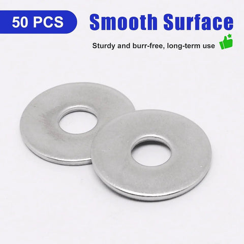 M8 X 24mm Fender Washers 304 Stainless Steel Large Flat Washers 2mm Thick For Screws And Bolts Rust Resistant Heavy Duty Hardware Pack Of 50