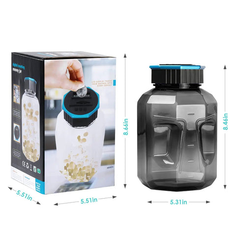 Oversized Piggy Bank For Adults And Kids With Digital Coin Counter, LCD Display Shows Total Amount, 2.4L Capacity, Holds 2000+ US Coins