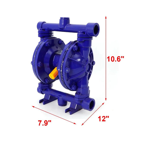 1/2 Inch Air Operated Double Diaphragm Pump For Petroleum Fluids Transferring 12 GPM Heavy Duty Abrasion Resistant Leak Free Motor Design Unbalanced Air Valve No Stall Operation Easy Service Access