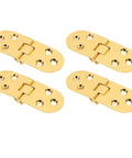 Four 180 Degree Flap Hinge In Bright Gold 0.09 Inch Thick Metal Folding Flip Top Hinge