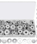 304 Stainless Steel Flat Washer Kit 290 Pc Assorted Set 15 Sizes From M3 To M8 Rustproof For Indoor Outdoor Projects General Fastening And Assembly For Home And Workshop in storage box