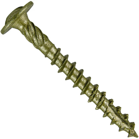Pro Grade Heavy Duty Number 14 By 1 Inch Construction Lag Screws in bronze finish with modified truss washer head.