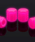 Eight Pack Fluorescent Glow Tire Valve Stem Caps Lit Car Tire Air Caps That Are Corrosion Resistant And Leak Proof Wheel Valve Covers Pink