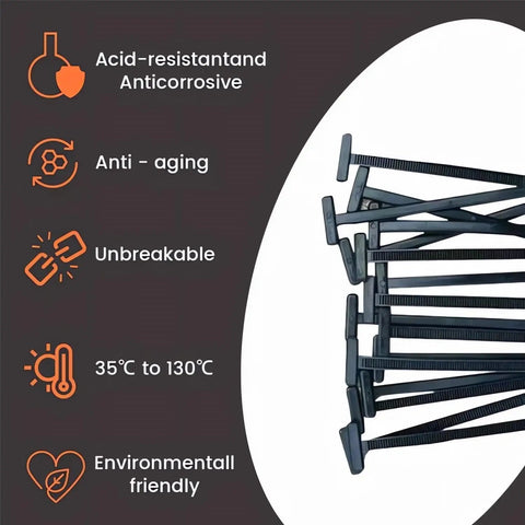 Nylon Universal Cable Tie Buckles Kit 100 Pcs Heavy Duty Self Locking Zip Ties with features like anticorrosive and unbreakable.