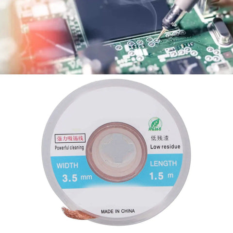 Copper Solder Wick Braid Pack For Desoldering With High Conductivity Pro Grade 1.5m Length And 3.5mm Width Solder Remover