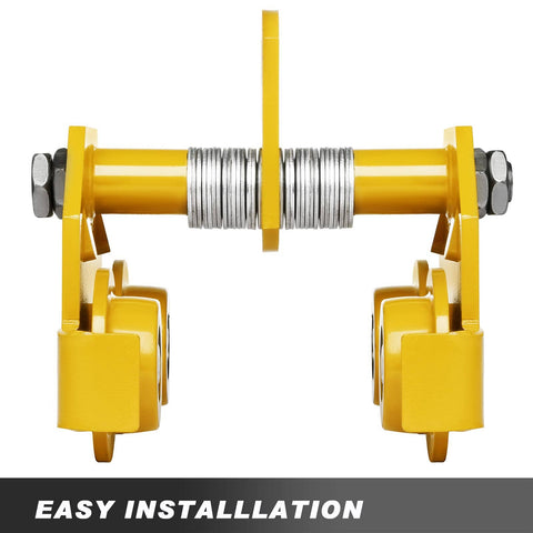 Manual Trolley Built For Heavy Lifting With 6600 Lbs Capacity Up To 3 Tons, Push Beam Trolley, dual wheel design, close-up