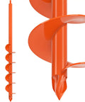 Auger Drill Bit For Post Holes 32 Inch Long Garden Spiral Hole Drill For Bulb Planting Post Auger, orange coated steel.