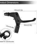 Dimensions of Two Pieces Two Finger Bicycle Brake Levers For Mechanical And Linear Pull Brakes Aluminum Alloy Adjustable V Brake Levers For Small Hands Black Kids Bike Accessory