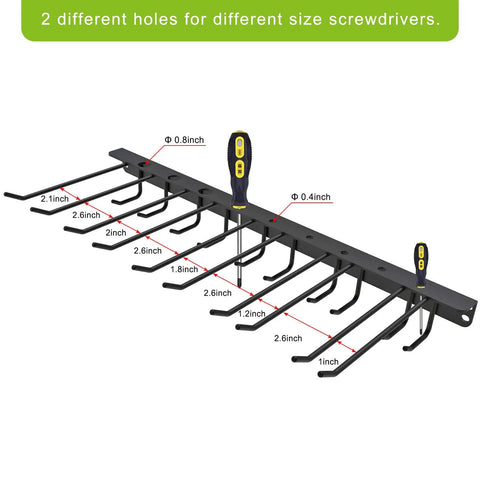 Heavy Duty Wall Mount Garage Shelf Set 2 Pack, 16x38 Inches, Solid Metal Floating Shelves With Power Tool Storage featuring multiple hooks and screwdriver holes
