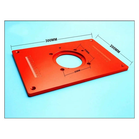 Universal Aluminum Router Table Insert Plate 200X300Mm 8Mm Thick With Protective Cover showing precise dimensions and surface.