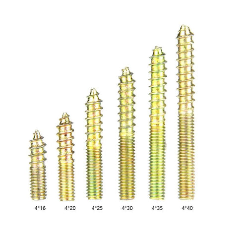 110 Pcs M4 Dowel Screws Hanger Bolts Dowel Pins Furniture Connectors Zinc Plated Iron Double Ended Screws For DIY Woodworking And Furniture Projects