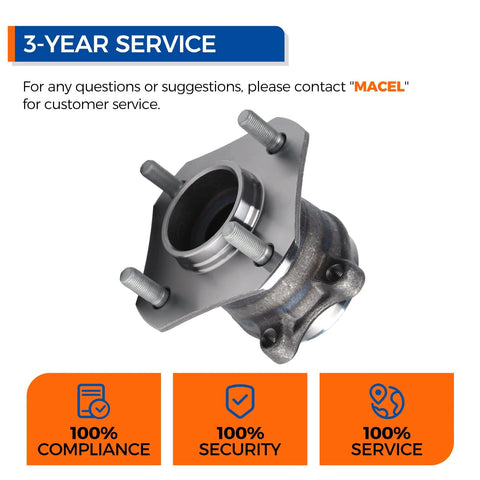 Rear Wheel Hub And Bearing Assembly Fits 2007 To 2012 Nissan Sentra 2.0L L4 With 4 Wheel ABS Replacement Durable OE Like Performance And Plug And Play Easy Install Today shown from side view