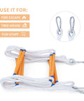 13ft Balcony Fire Escape Ladder With Hooks And Carabiners Beefy Built Emergency Ladder For Home And Treehouse showing folded style