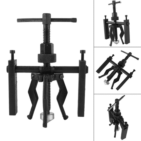 Heavy-Duty 3-Jaw Inner Bearing Puller Tool Set For Removing Sleeve Bushings And Car Auto Motorcycle Parts, black steel design