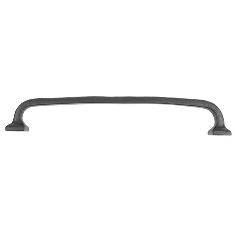 Nine Inch Center To Center Modern Texture Cabinet Handle Pull In Solid Cast Iron With Rust Resistant Black Powder Coat Finish.