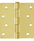 Heavy Duty Steel Door Hinges Satin Brass Finish 4 Inch Radius One Quarter Inch Set Of 10 With Mounting Screws And Removable Pin