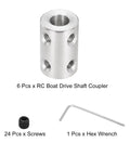 Top Shelf Steel Shaft Coupler Kit For 3D Makers And Hobby Motors, Hella Durable 4mm To 7mm Rigid Connector with screws and hex wrench.