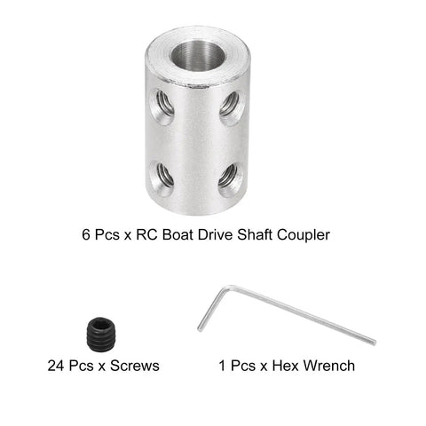 Top Shelf Steel Shaft Coupler Kit For 3D Makers And Hobby Motors, Hella Durable 4mm To 7mm Rigid Connector with screws and hex wrench.
