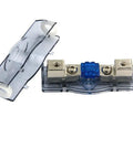 60A Car Audio Power Wire Fuse Holder with 4 Gauge Nickel Plated Connectors, Clear See Through Cover, Heat Resistant Base