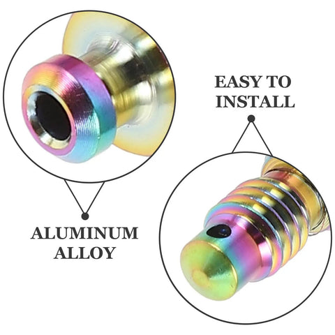 Close-up of Badass Titanium Alloy Brake Bleeder Screw Set With Dust Caps showcasing aluminum alloy material and easy installation.