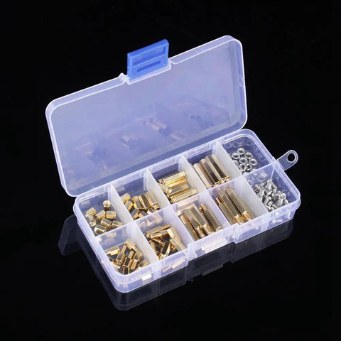 Pro Grade M3 Brass Standoff Spacer Kit With Hex Screws And Nuts For PCB And Motherboard Projects Durable Brass And Stainless Steel Fasteners 6Mm 10Mm 15Mm 20Mm Assortment For Electronics DIY, open organizer box