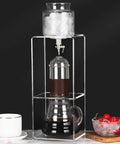 Kick Back This Weekend With This Adjustable Slow Drip Cold Brew Coffee Tower in clear glass with stainless strainer for iced coffee.