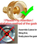 2 Pack Solid Brass Hose End Connector Kit One Half Inch Barb To Three Quarters Inch GHT Female Splicer Repair Fittings