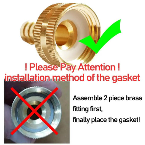 2 Pack Solid Brass Hose End Connector Kit One Half Inch Barb To Three Quarters Inch GHT Female Splicer Repair Fittings