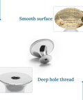 Music Notes On Old Paper Stainless Steel Cabinet Knobs 2 Pack Round Drawer Pulls With Screws, showing smooth surface and thread detail.