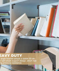 Set Of Four Heavy Duty Corner Brace Brackets With Screws For Reinforcing Furniture Cabinets Bookshelves And Tables Right Angle Shelf Supports, 90-degree support shown in use.