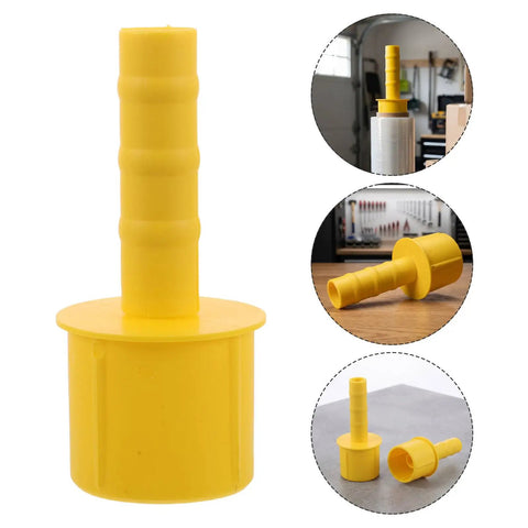 Stretch Film Dispenser Handle With Robust Design Yellow 2 Pack Plastic Wrap Roll Handle For Easy Hand Wrapping And Pallet Moving Supplies Versatile Compatibility Quick Snap On Fit And Strong Grip, yellow plastic handle close-up