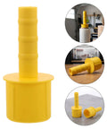 2 Pack Stretch Wrap Hand Handles With Strong Grip, Yellow Plastic 3 Inch Film Roll Dispenser For Effortless Shipping And Moving, Pallet Wrapping, Durable Wrap Tool Set For Pros, yellow plastic handle shown in use