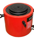Heavy Duty 300 Ton Hydraulic Cylinder Jack Ram Shop Workhorse Featuring Automatic Retraction And Two Inch Stroke For Garage Presses Or Machine Shop Automotive Builds - red hydraulic jack top view.