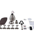 Pwefhsdjvh Ceiling Fan with LED Light 42 Inch Remote Control 5 Blades assembly parts including blades, light fixtures and remote.