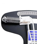 Close-up of Rugged Sailboat Rigging Tension Gauge with Pro Grade Analog Dial, tension spring and scale visible for precise adjustments.